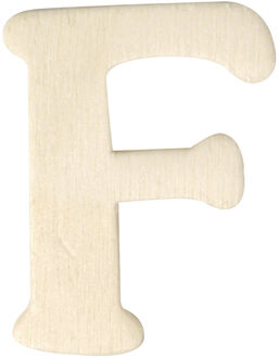 Rayher hobby materialen Houten namen letter F 4 cm Beige