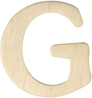 Rayher hobby materialen Houten namen letter G 4 cm Beige