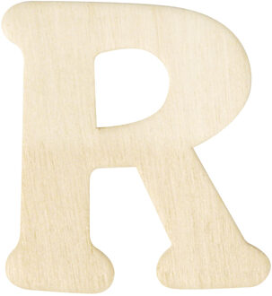 Rayher hobby materialen Houten namen letter R 4 cm Beige