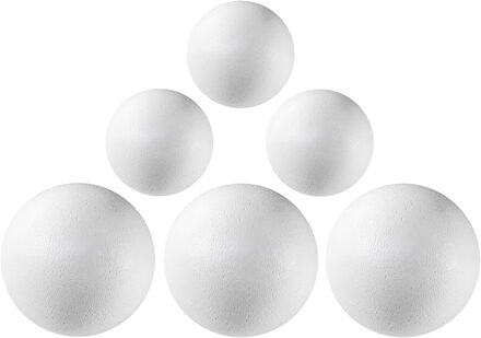 Rayher hobby materialen iepschuim ballen - 6x stuks - Dia 10 en 15 cm - vormen en figuren - Bollen