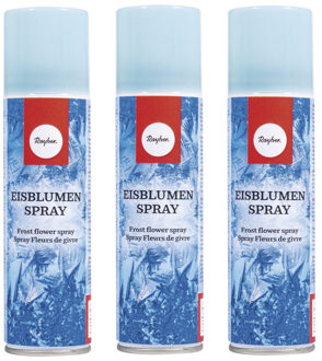 Rayher hobby materialen IJsbloemen sneeuwspray - 3x - busje 150 ml - raamspray - spuitbus - raamversiering