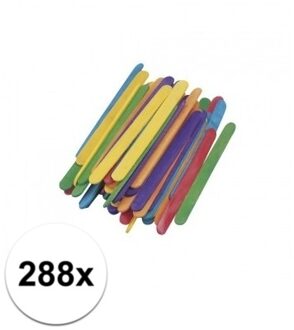 Rayher hobby materialen Ijslollie stokjes/ijsstokjes/knutselhoutjes - multi kleuren - 288x stuks - 11 x 1,1 cm