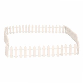 Rayher hobby materialen Kerstdorp hek - afsluiting/omheining - L90 x H3 cm - hout - wit - miniatuur