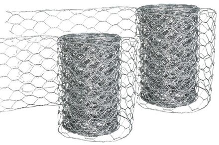 Rayher hobby materialen Kippengaas van 1.20 meter x 21 cm - 2x - Gaasdraad/gaas - Creatief hobby materiaal