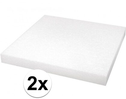 Rayher hobby materialen Knutsel piepschuim - 2x - plaat - vierkant - 40 x 40 x 4 cm - hobby materiaal