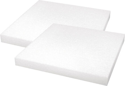 Rayher hobby materialen Knutsel piepschuim - 2x - plaat - vierkant - 40 x 40 x 4 cm - hobby materiaal