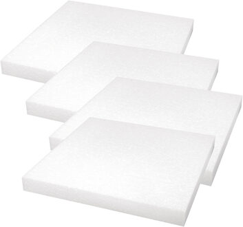Rayher hobby materialen Knutsel piepschuim - 4x - plaat - vierkant - 40 x 40 x 4 cm - hobby materiaal