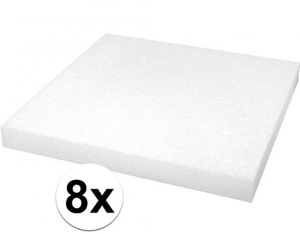 Rayher hobby materialen Knutsel piepschuim - 8x - plaat - vierkant - 40 x 40 x 4 cm - hobby materiaal