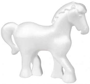 Rayher hobby materialen Knutsel piepschuim paarden van 15 cm Wit