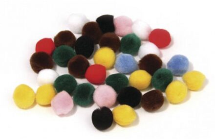Rayher hobby materialen Knutsel pompons 25 mm gekleurd