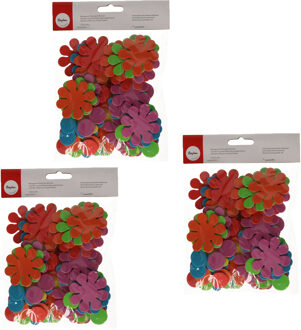 Rayher hobby materialen Knutselen/Hobby Crepla bloemen - zelfklevend - foam - 120x stuks - Plak bloemen