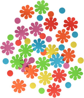 Rayher hobby materialen Knutselen/Hobby Crepla bloemen - zelfklevend - foam - 40x stuks - Plak bloemen Multi