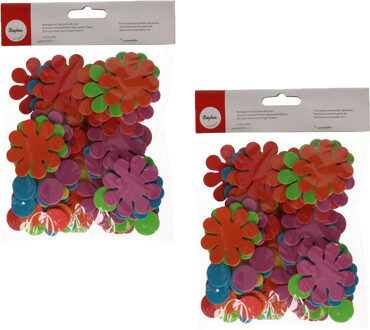 Rayher hobby materialen Knutselen/Hobby Crepla bloemen - zelfklevend - foam - 80x stuks - Plak bloemen