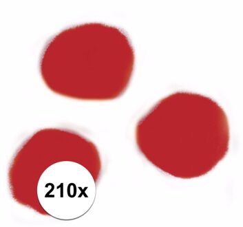 Rayher hobby materialen Knutselen pompons - 210x stuks - Dia 7 mm - rood - kleine vormen