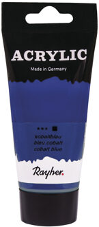 Rayher hobby materialen Kobalt blauwe acrylverf/hobbyverf op waterbasis 75 ml - Hobbyverf