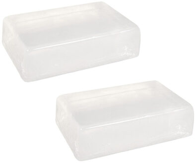 Rayher hobby materialen Kreativ zeep/gietzeep transparant - 2x zakjes - 600 gram - DIY - Zelf zeepjes maken - Plantaardig/ve