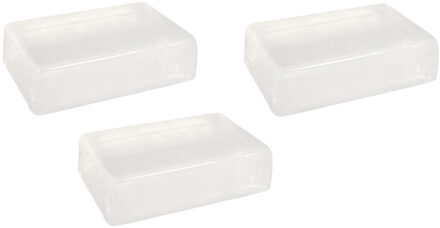 Rayher hobby materialen Kreativ zeep/gietzeep transparant - 3x zakjes - 600 gram - DIY - Zelf zeepjes maken - Plantaardig/ve