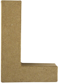 Rayher hobby materialen Letter L van papier mache onbeschilderd Beige
