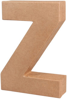 Rayher hobby materialen Letter Z van papier mache onbeschilderd Beige