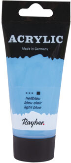 Rayher hobby materialen Lichtblauwe acrylverf/hobbyverf op waterbasis 75 ml - Hobbyverf