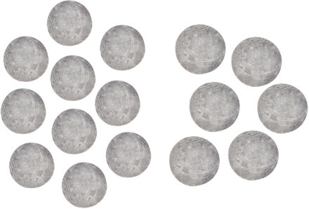 Rayher hobby materialen Magneten rond - zelfklevend - grijs - 16x stuks - 10 x 1 en 15 x 1 mm - Hobby artikelen