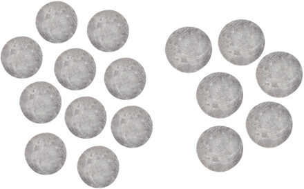 Rayher hobby materialen Magneten rond - zelfklevend - grijs - 16x stuks - 10 x 3 en 15 x 3 mm - Hobby artikelen