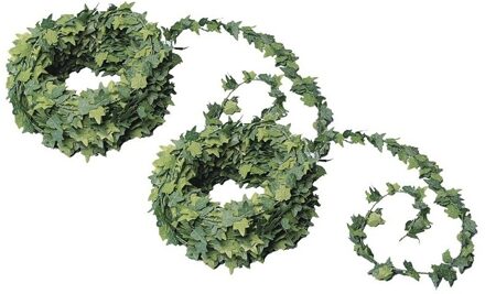 Rayher hobby materialen Mini/kleine hedera blaadjes guirlande slinger - 2x - 750 x 1 cm - kunststof - Decoratie - Hobby