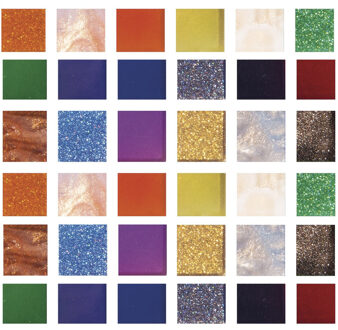 Rayher hobby materialen Mozaiek steentjes - diverse kleuren - 1270x stuks - 1 x 1 cm formaat - hobby artikelen