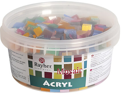 Rayher hobby materialen Mozaiek steentjes - glitter kleuren - 300 gram - mozaieken - hobby stenen