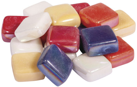 Rayher hobby materialen Mozaiek steentjes Silky Glass - diverse kleuren - 500x stuks - 1 x 1 cm formaat - hobby artikelen