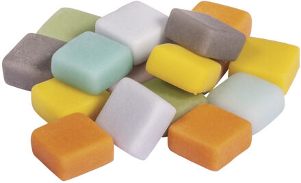 Rayher hobby materialen Mozaiek steentjes Silky Glass - diverse kleuren - 500x stuks - 1 x 1 cm formaat - hobby artikelen