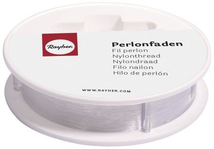Rayher hobby materialen Nylon draad - wit - 0,15 mm - 50 m - hobby draad - sieraden maken - knutselen Transparant