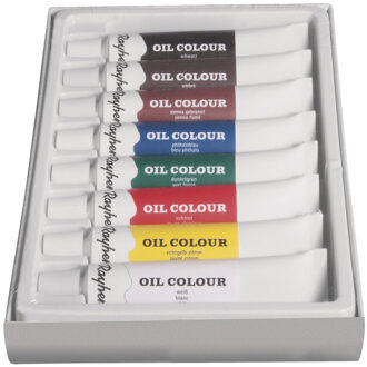 Rayher hobby materialen Olieverf Schilder Setje 8 Kleuren Tubes 12 Ml - Hobby/knutselmateriaal Creatief Multikleur