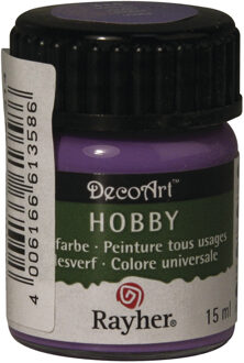 Rayher hobby materialen Paarse acrylverf/allesverf potje 15 ml hobby/knutselmateriaal