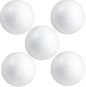 Rayher hobby materialen Pakket van 12x stuks hobby/DIY piepschuim ballen/bollen 10 cm - Kerstballen maken - Knutselen basis materialen/hobby materiaal