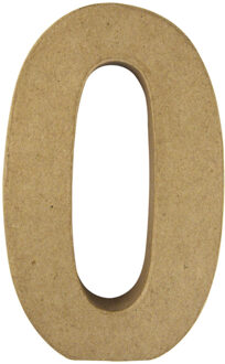 Rayher hobby materialen Papier-mache cijfer 0 - 3D - 15 x 9 x 3 cm - hobby/knutsel