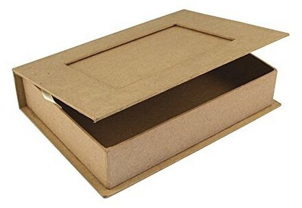 Rayher hobby materialen Papier mache doosje boek vorm - met deksel - 20 x 15 x 5 cm