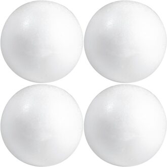 Rayher hobby materialen Piepschuim bol/bal - 4x - wit - D7 cm - styropor - hobby figuren - DIY - knutselen