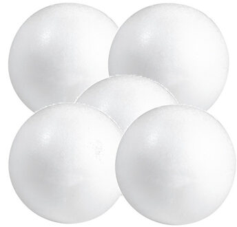 Rayher hobby materialen Piepschuim bol/bal - 6x stuks - wit - D7 cm - styropor - hobby figuren - DIY - knutselen