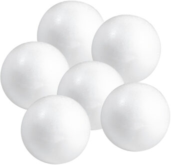 Rayher hobby materialen Piepschuim bol/bal - 6x - wit - D15 cm - styropor - hobby figuren - DIY - knutselen
