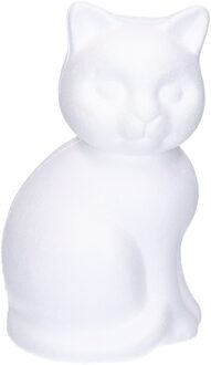Rayher hobby materialen Piepschuim dieren vormen - poes/kat - wit - 23 cm