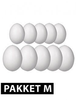 Rayher hobby materialen Piepschuim eieren pakket 10 stuks medium