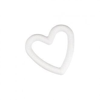 Rayher hobby materialen Piepschuim figuur open hartje - wit - dia 19 cm - hobby/knutselen