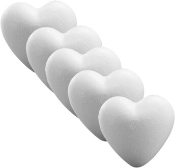 Rayher hobby materialen Piepschuim hobby vorm - 5x stuks - hart - 15 cm - DIY knutsel figuren