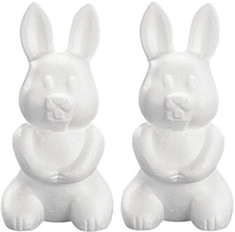 Rayher hobby materialen Piepschuim hobby vorm - 6x - haas/konijn - 24 cm - DIY knutsel figuren