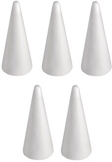 Rayher hobby materialen Piepschuim kegel - 5x - wit - H28 cm - styropor vormen - Hobby/DIY - knutselmateriaal