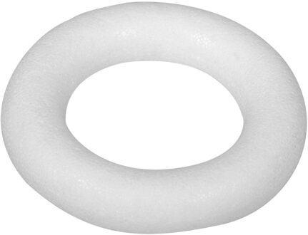 Rayher hobby materialen Piepschuim ring/krans - plat - wit - 25 cm - styropor - hobby figuren - DIY - knutselen