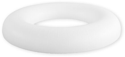 Rayher hobby materialen Piepschuim ring/krans - plat - wit - 35 cm - styropor - hobby figuren - DIY - knutselen