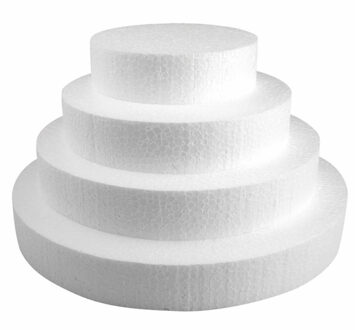 Rayher hobby materialen Piepschuim schijven - 4x - van 15/20/25/30 cm breed - en 4 cm dik - Knutselen en hobby vormen