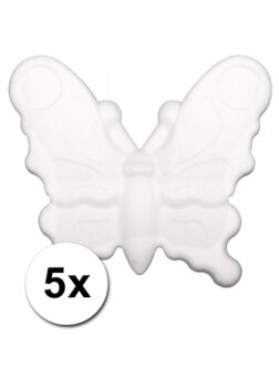 Rayher hobby materialen Piepschuim vlinder - 5x - 12,5 cm - styropor - hobby vormen/figuren - vlinders
